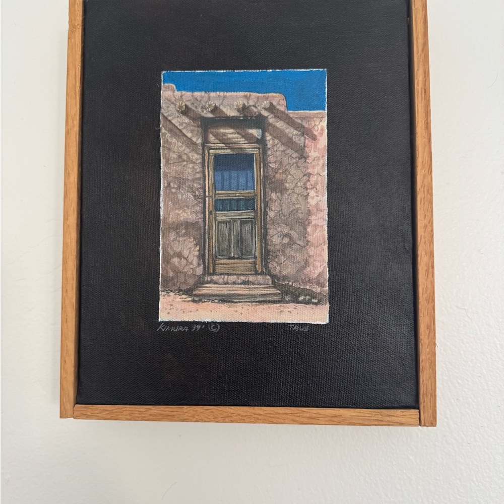 Rustic Doorway painting with Oak Frame